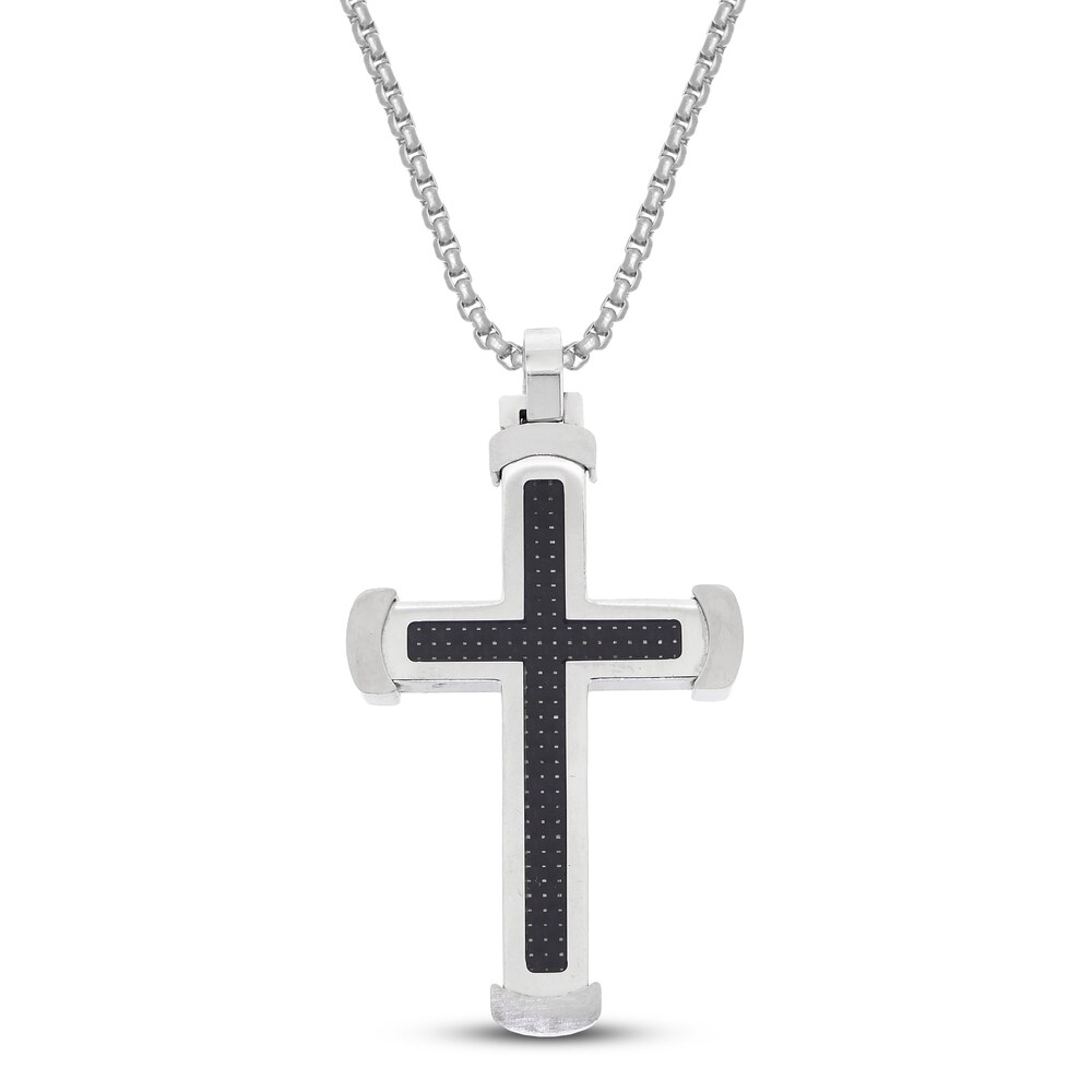 Cross Necklace Carbon Fiber Stainless Steel 24" c7orrWfV Cross Necklace Carbon Fiber Stainless Steel 24" c7orrWfV